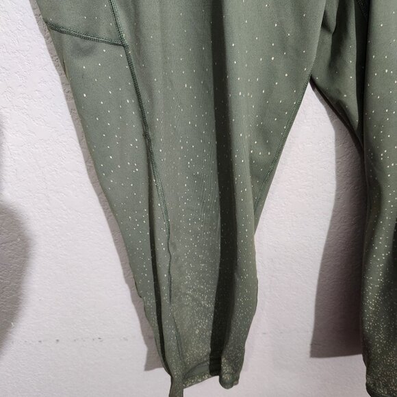 Torrid Active Leggings With Side Pockets Dots Plus Size 5 Olive Green - Picture 2 of 16